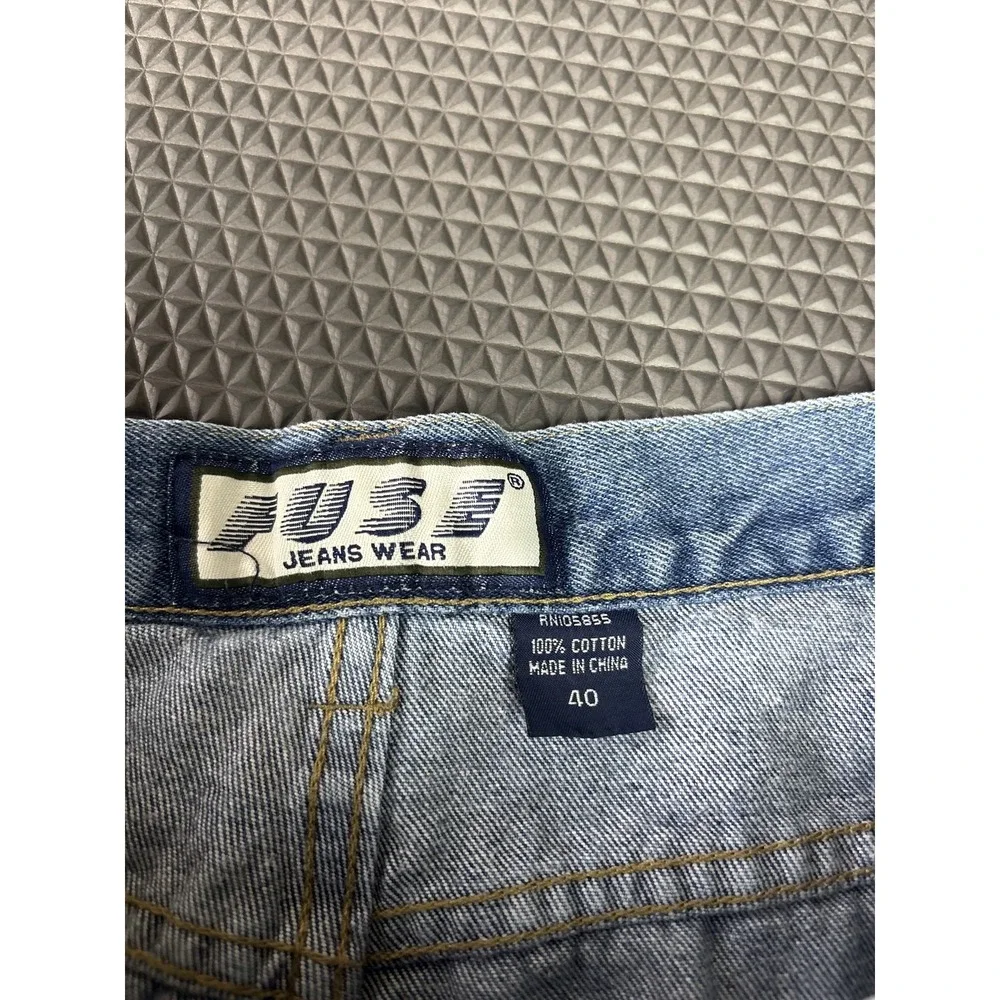 FUSE Men's Size 40 Blue Denim Cargo Shorts Jeans Wear Relaxed Fit Pockets